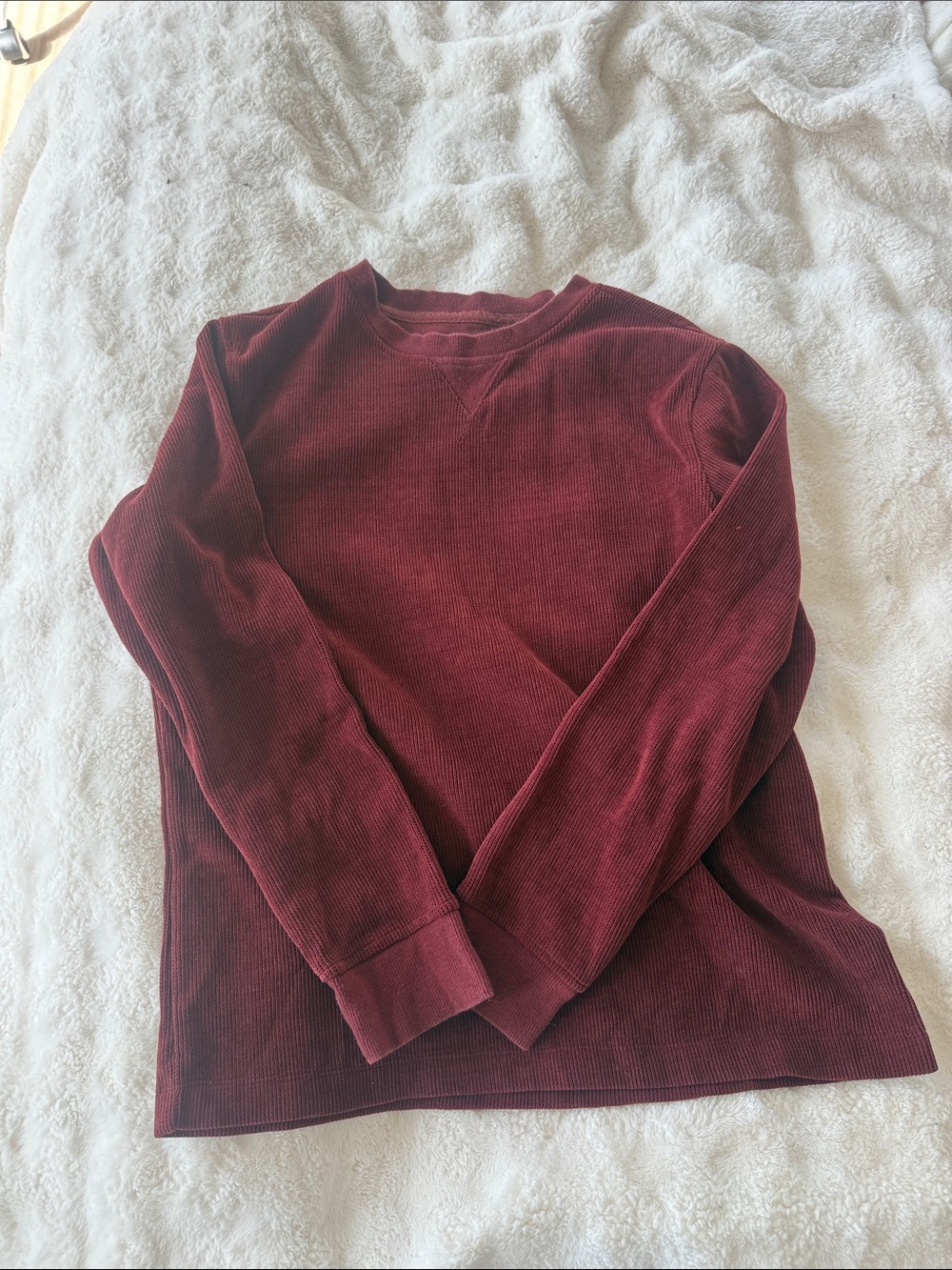 Goodfellow & Co Men's Maroon Crewneck Thermal Sweater